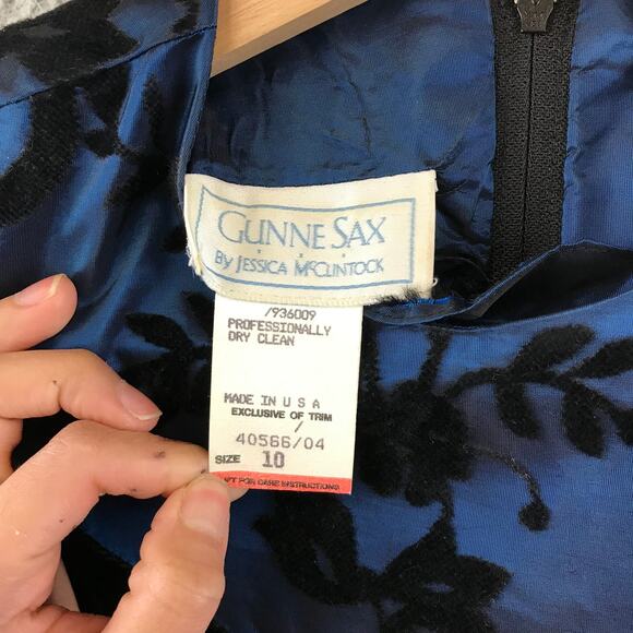 Vintage Gunne Sax Jessica McClintock 80s Prom Dress‎ 10 Velvet Romantic Girl - Picture 4 of 9